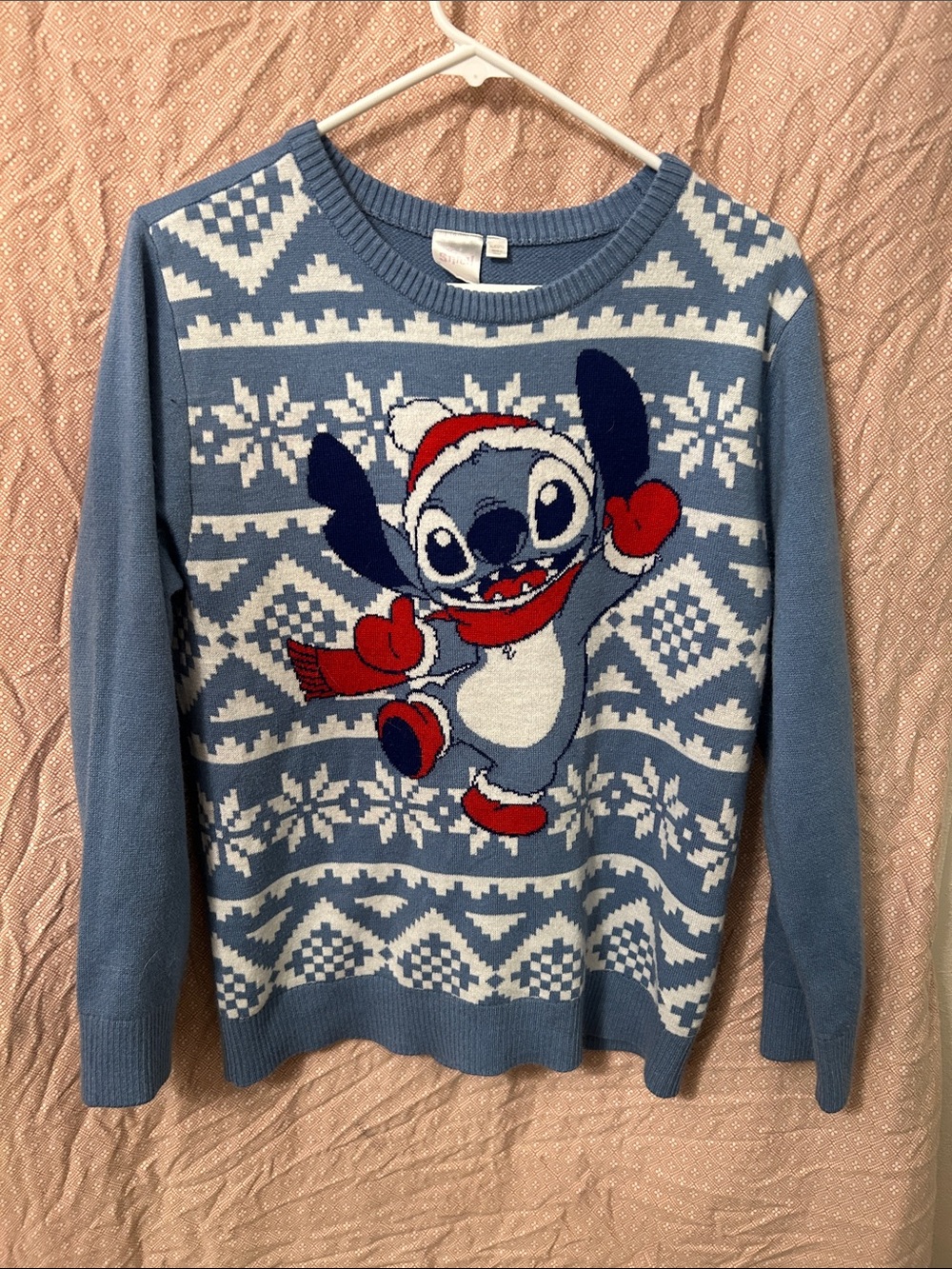 Stitch Christmas Sweater Blue Junior XL